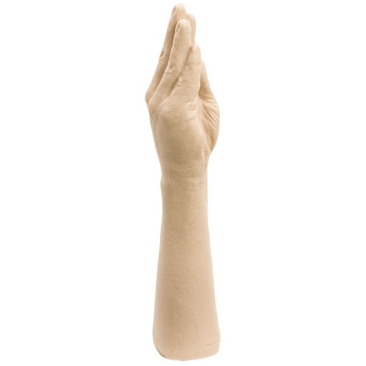 Doc Johnson The Hand dildo, a realistic, flesh-toned, 16-inch lifelike pleasure toy.