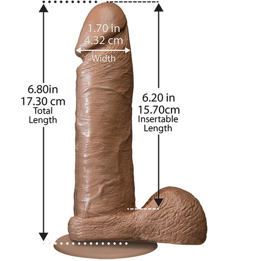Flesh brown, six-inch realistic dildo from Doc Johnson, part of the realistic dildos range.