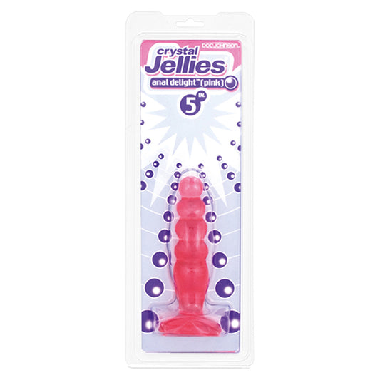 Doc Johnson crystal jellies butt plug in pink, a delightful anal probe.