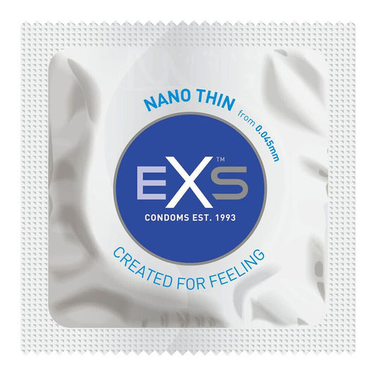 Exs condoms ultra thin, nearly invisible natural latex condoms in a pack of twelve.