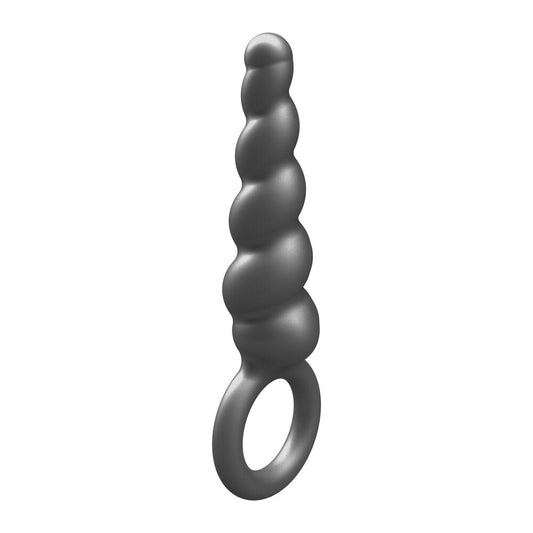 Metallic silicone anal plug from Toy Joy with a screw-shaped buttocks detail.