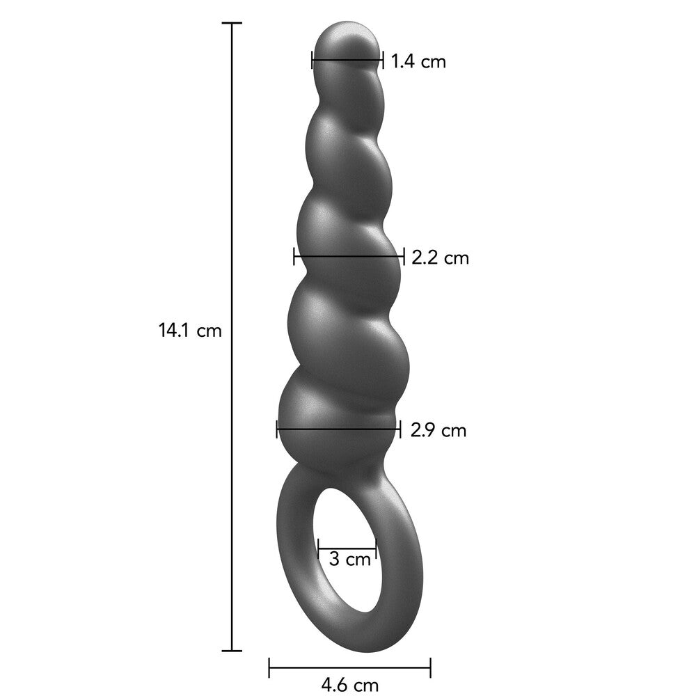 Metallic silicone anal plug with a screw design from toy joy sex toys.