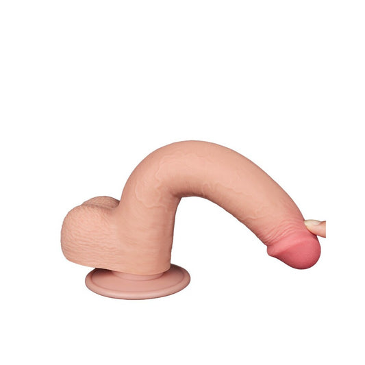 Realistic 9-inch flexible dildo with a skin-like finish, designed for easy bending and comfortable use.