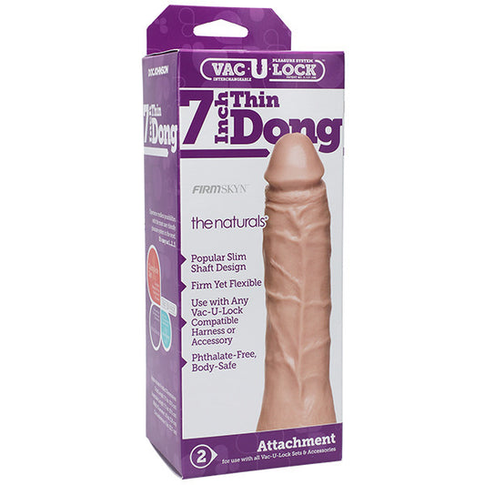Doc Johnson vac-u-lock thin 7 inch natural-look dong attachment for pleasure use