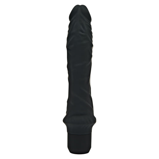 Black, realistic silicone vibrator from Toy Joy Sex Toys. Classic design for pleasure.