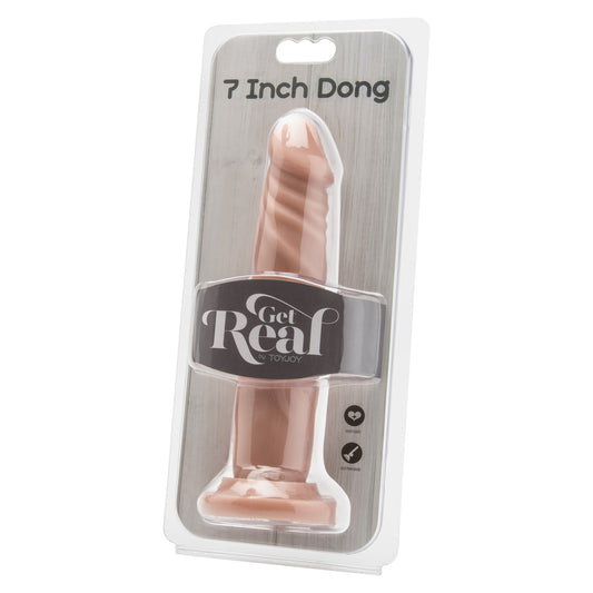 ToyJoy Get Real seven inch flesh pink penis dildo for realistic pleasure.