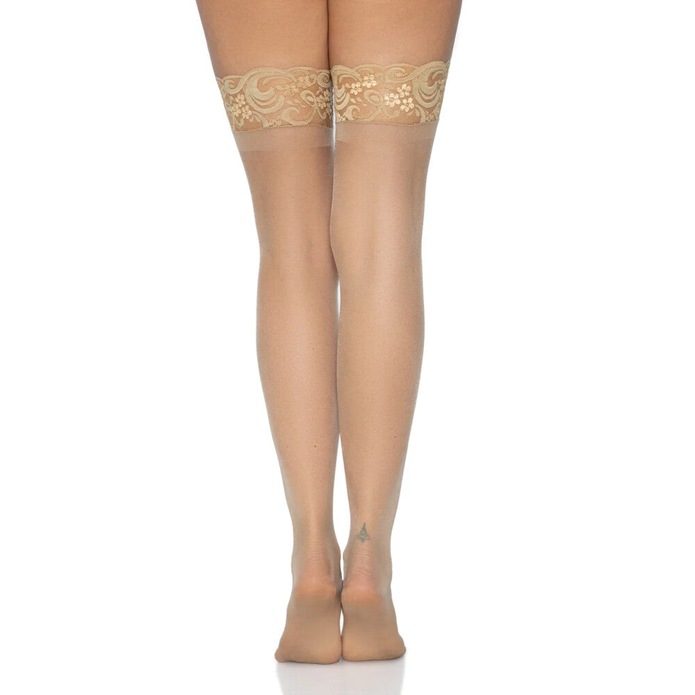 Leg Avenue nude sheer hold ups for stockings, suitable for UK sizes 8 to 14
