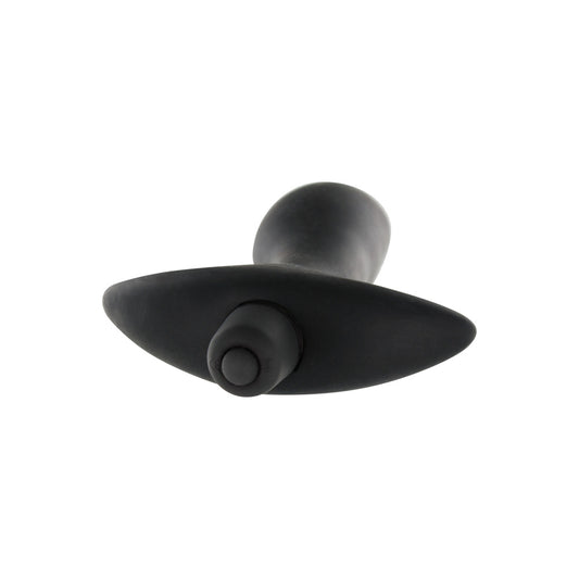 Black vibrating butt plug from ToyJoy Sex Toys for anal play, textured for pleasure.