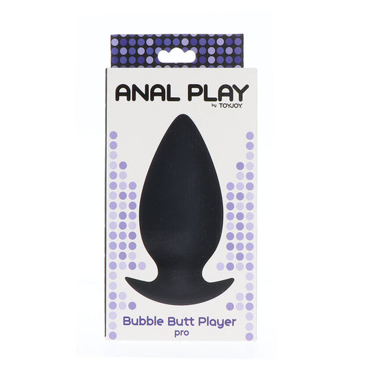 Black bubble butt plug for anal play, a smooth and tempting pleasure from ToyJoy.