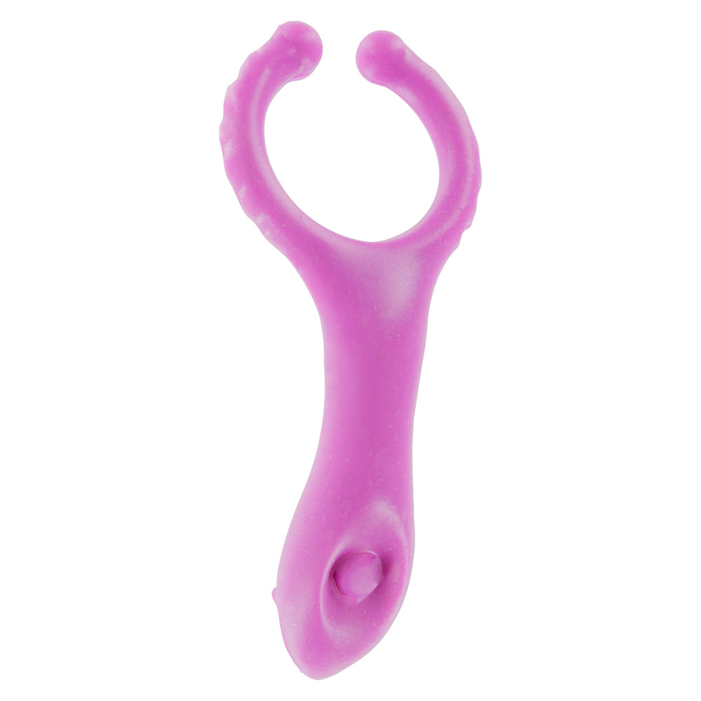 toyjoy vibrating love ring in blush pink, designed for clitoral stimulation during sex