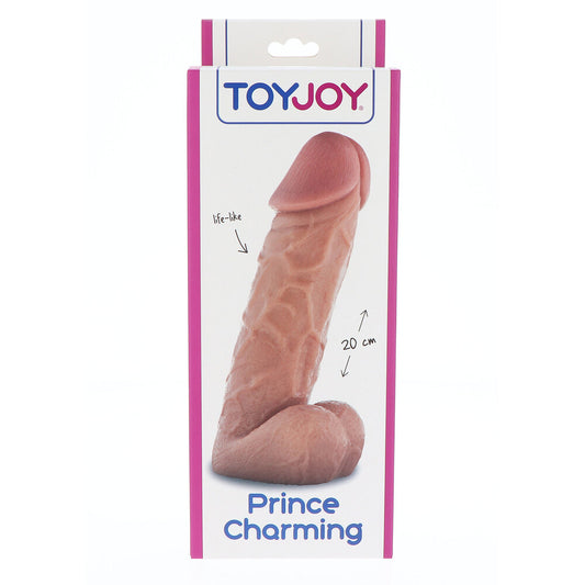Realistic prince charming style 20cm dildo in a lifelike skin tone finish.