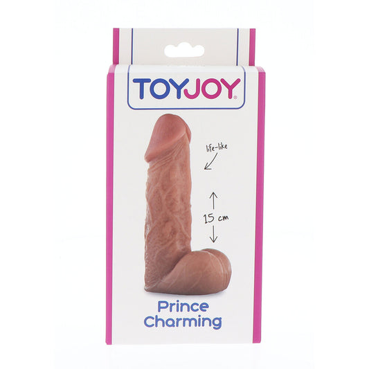 ToyJoy Prince Charming dildo, realistic penis shape, skin tone colour, lifelike texture, 15cm.