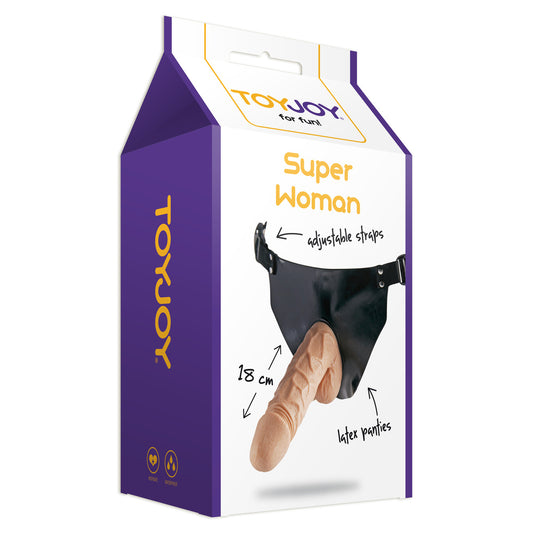 ToyJoy Super Woman strap-on dildo, a purple pleasure piece for empowered play