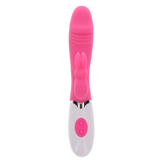 Funky pink rabbit vibrator from toy joy sex toys, a cute bunny pleasure toy.