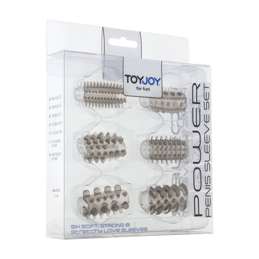 Grey penis sleeve set from ToyJoy Sex Toys, textured for enhanced pleasure during sex.