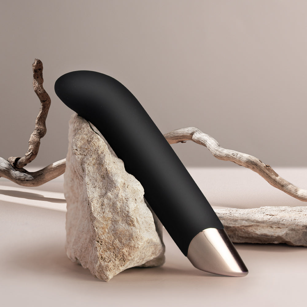 rocks off chiamo g-spot vibrator, black with smooth finish, for pleasure and stimulation