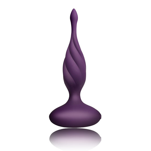 Purple, petite vibrating butt plug by rocks off, designed for intimate pleasure and exploration.