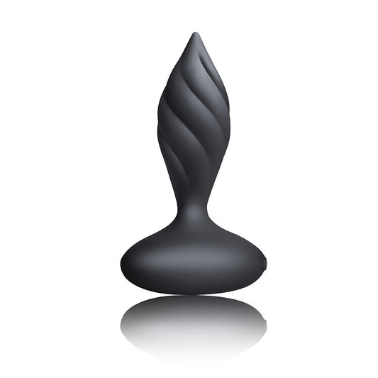 Black, petite, vibrating butt plug from Rocks Off, perfect for intimate pleasure and exploration.