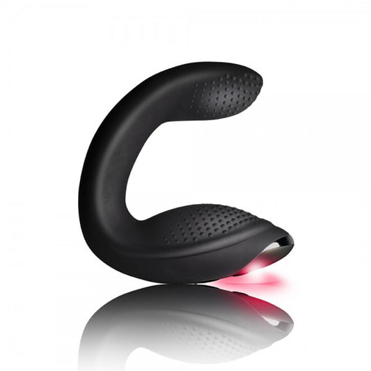 Rocks Off Rude Boy Xtreme prostate vibrator, black silicone, ergonomic design for internal pleasure.