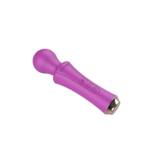 A purple personal wand massager, a discreet and tactile pleasure tool, beautifully designed.