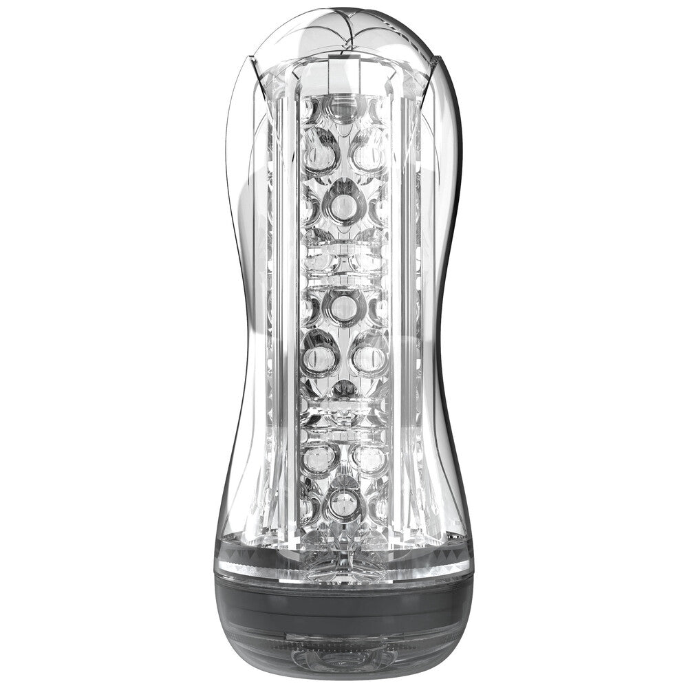Clear ToyJoy Hero stroker for pleasure, offering a visible blast vacuum experience for chaps.