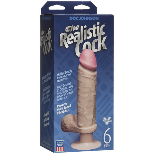 Doc Johnson realistic 6-inch vibrating penis dildo in a flesh pink colour