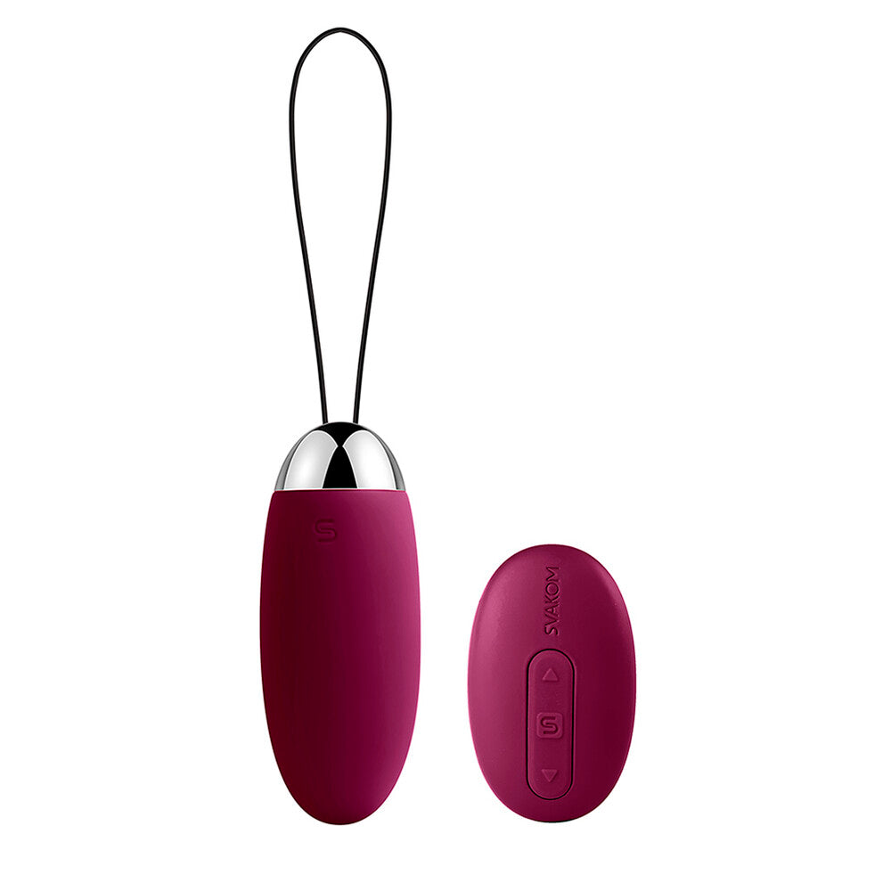 Sleek silver svakom elva vibrating bullet with remote control, a luxurious adult toy.