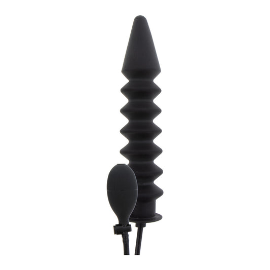 Inflatable ribbed anal plug for expert play, from Hidden Desire's naughty selection.