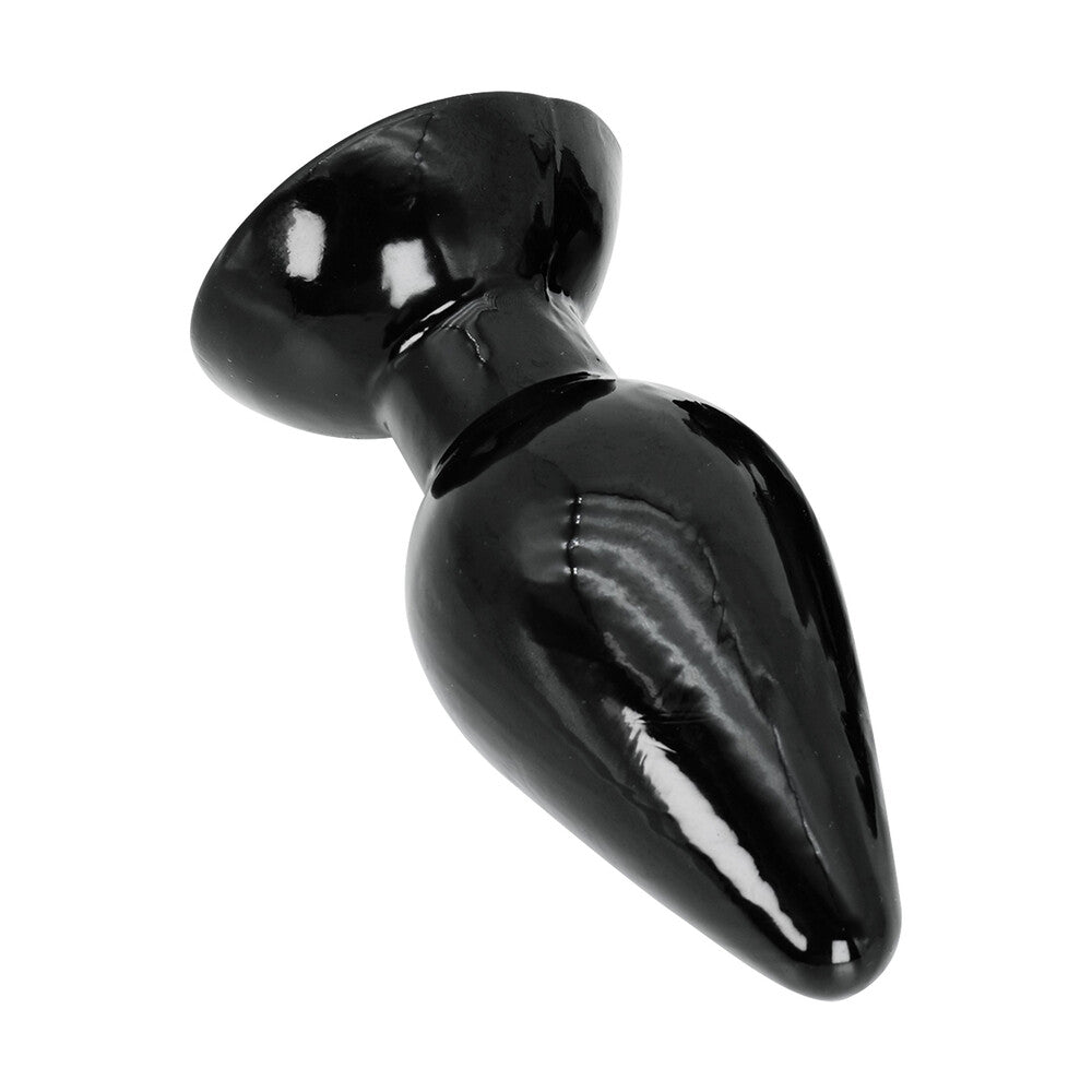 Large, shiny metal butt plug from Hidden Desire, approx 5.5 inches, for anal pleasure.