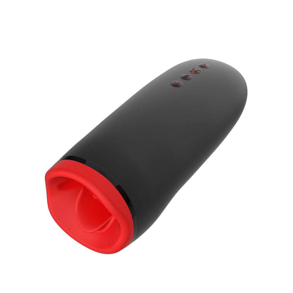 Close-up of the fusion x beaded vibrating tongue masturbator for thrilling solo fun.