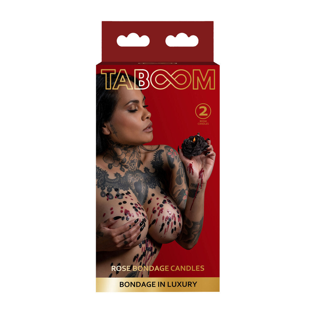 Taboom rose bondage candles, for bath and massage; romantic lighting and sensual play.