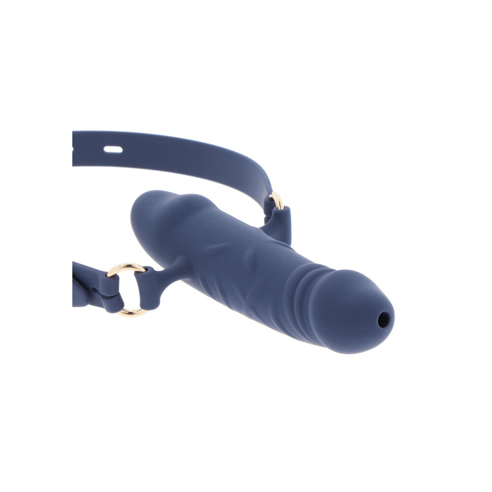 Taboom silicone penis gag in black, designed for breathability, part of the gags and bits collection.