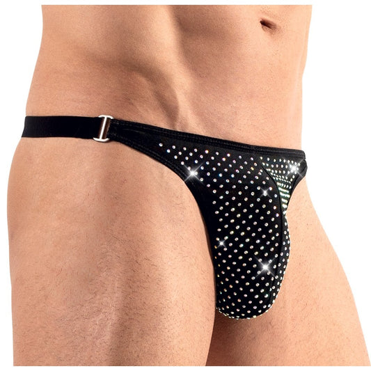 svenjoyment male string underwear with sparkly rhinestones for a touch of glamour