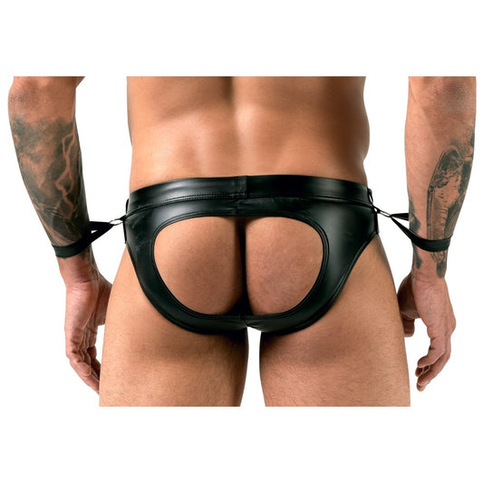 svenjoyment jock brief with attached handcuffs, a cheeky accessory for playful evenings.