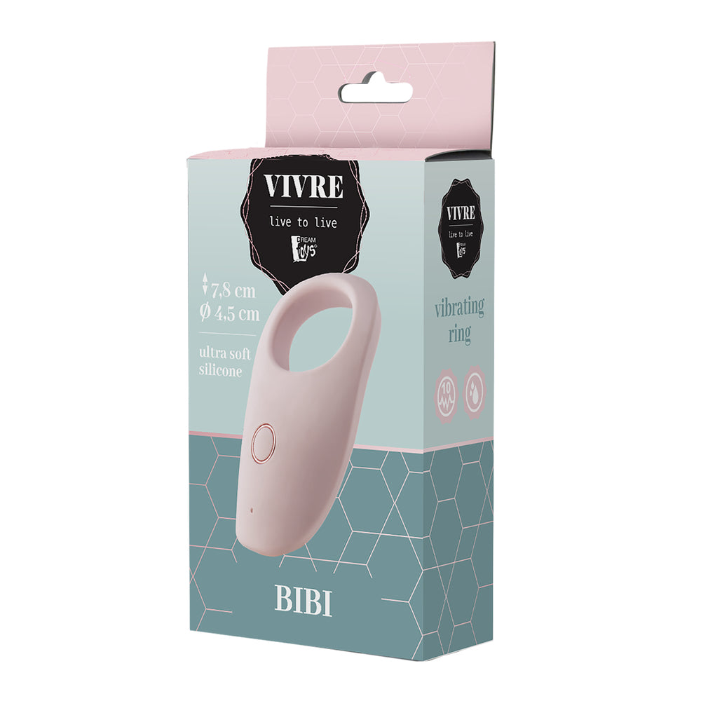 Dream Toys 'Vivre Bibi' love ring vibrator, a stimulating sex toy in silver metal.