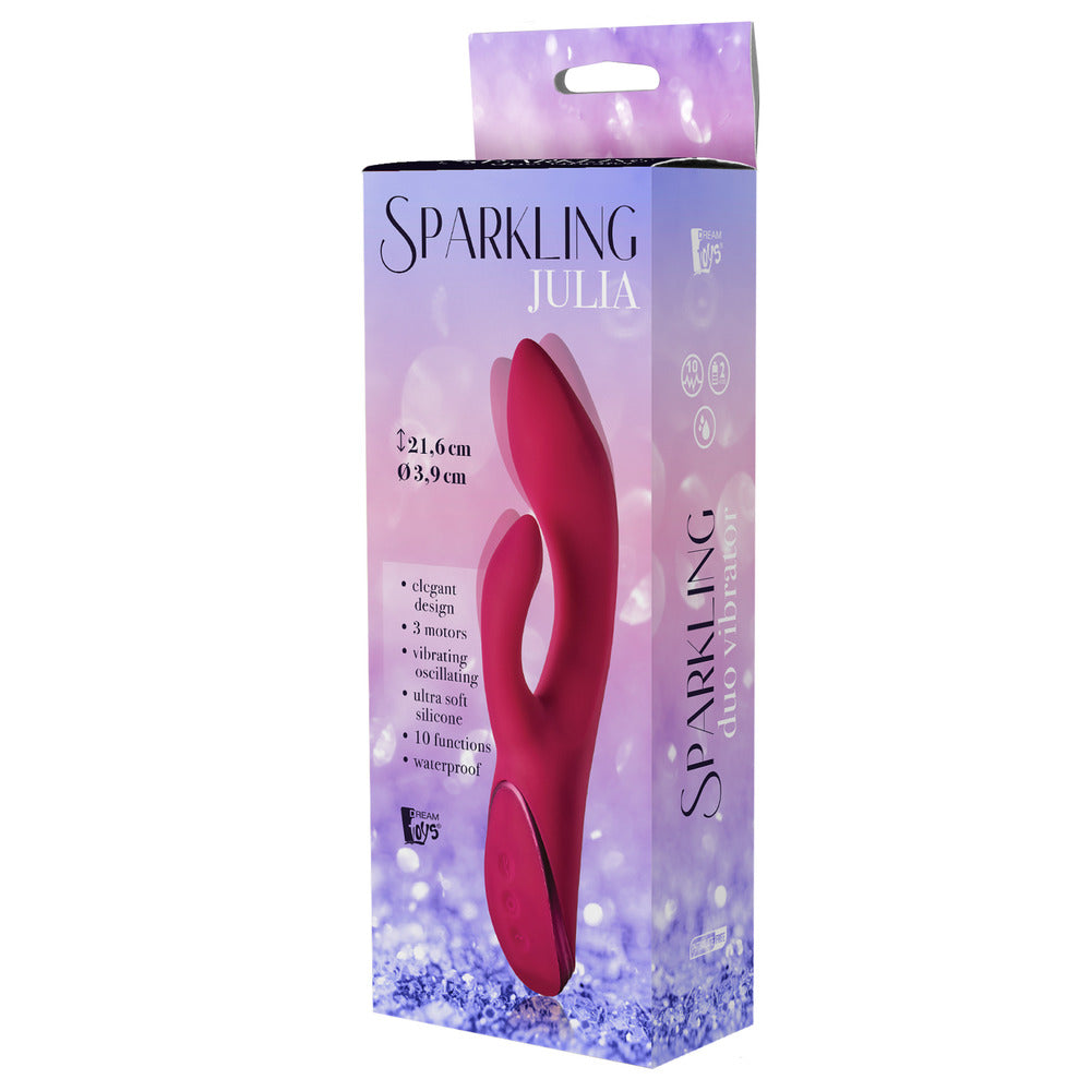 The sparkling julia duo vibrator from dream toys, a dual stimulation pleasure toy.