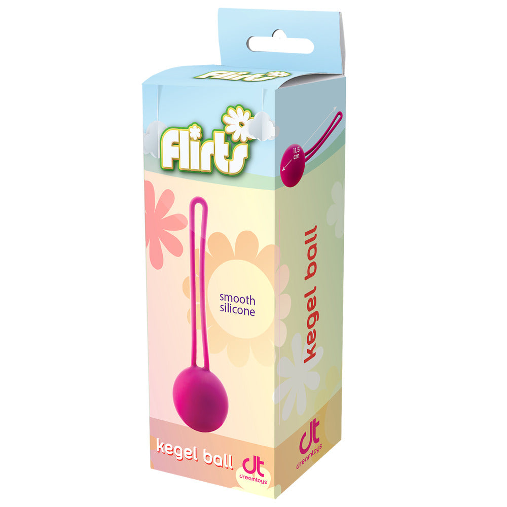 Dream Toys flirts kegel ball in pink, a smooth exercise weight for pelvic floor strengthening.