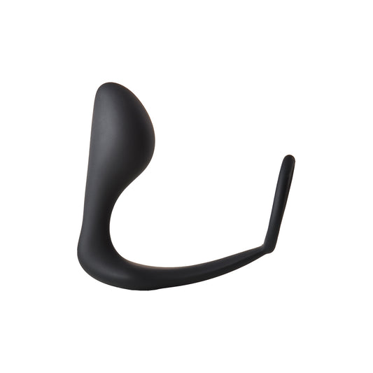dream toys fantasstic anal plug with cockring for pleasurable backdoor fun, textured black silicone