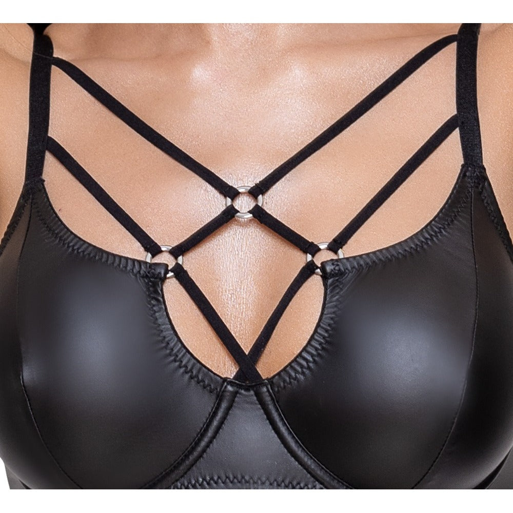 Cottelli matte black bra set, a stylish lingerie choice, from the Cottelli Collection.