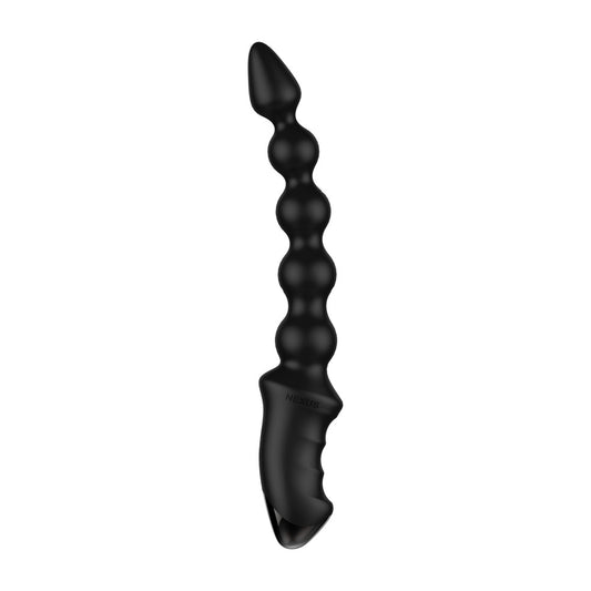 Nexus Bendz vibrating anal probe, silver-tone metal, smooth finish for anal stimulation.