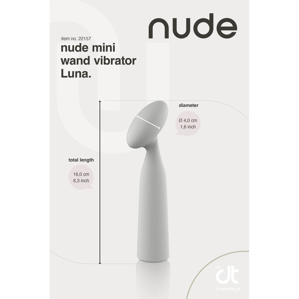 Nude-coloured luna mini wand vibrator from dream toys, a discreet personal massager.
