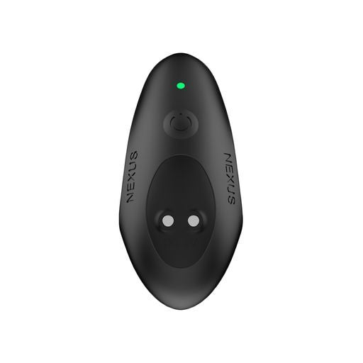 The Nexus Duo vibrating butt plug, small size, in black silicone, with remote control.