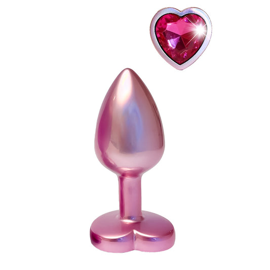 Dream Toys pearl pink butt plug with a smooth, gleaming finish, small size