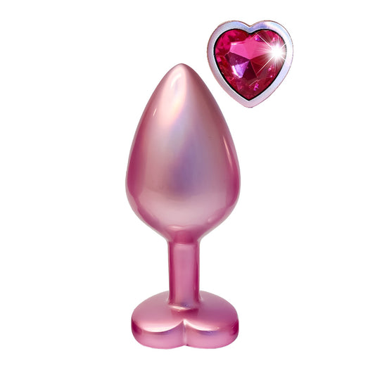 Dream Toys gleaming love pearl pink butt plug in a smooth, medium size