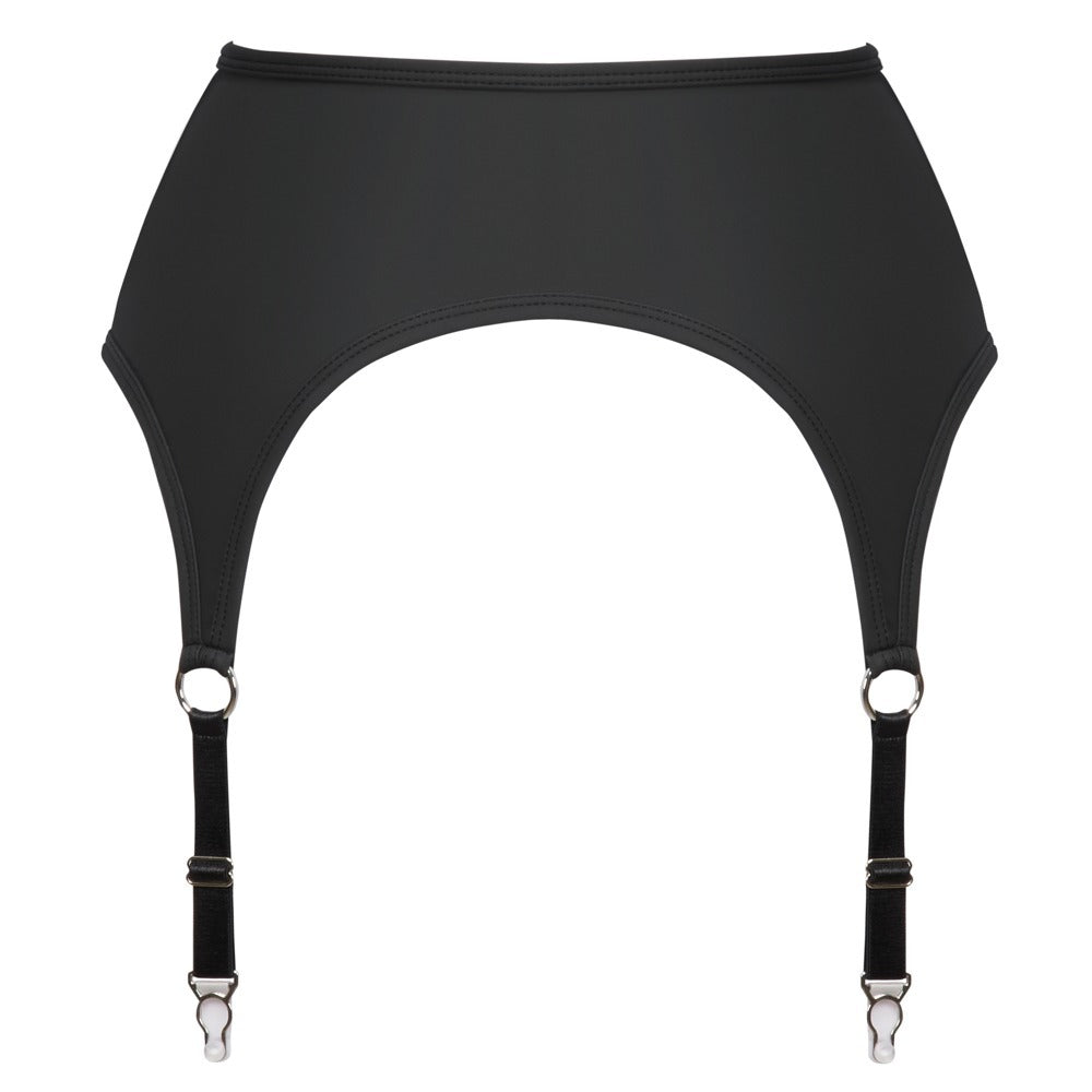 Cottelli Collection zip suspender belt for stockings, showing the zip detailing and suspender straps.