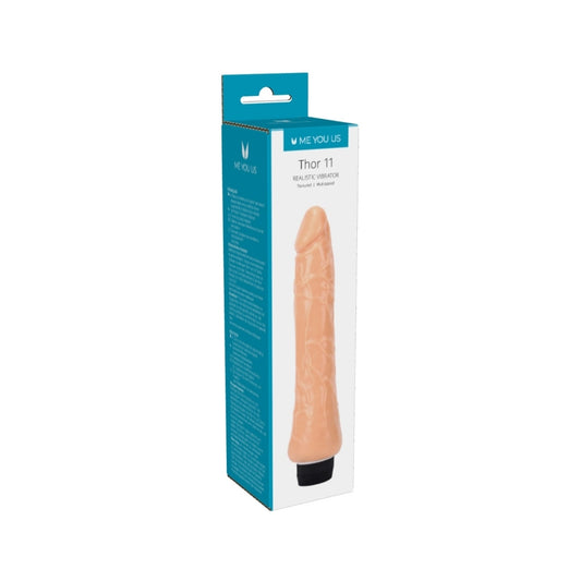 Realistic, penis-shaped vibrator from me you us, designed for intimate pleasure and exploration.