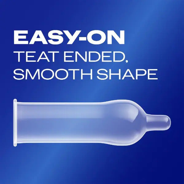 A three pack of durex extra safe regular fit condoms in its packaging.