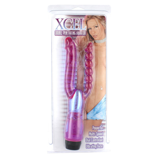Seven Creations double penetrator vibrator in a smooth, skin-safe material, for dual stimulation.