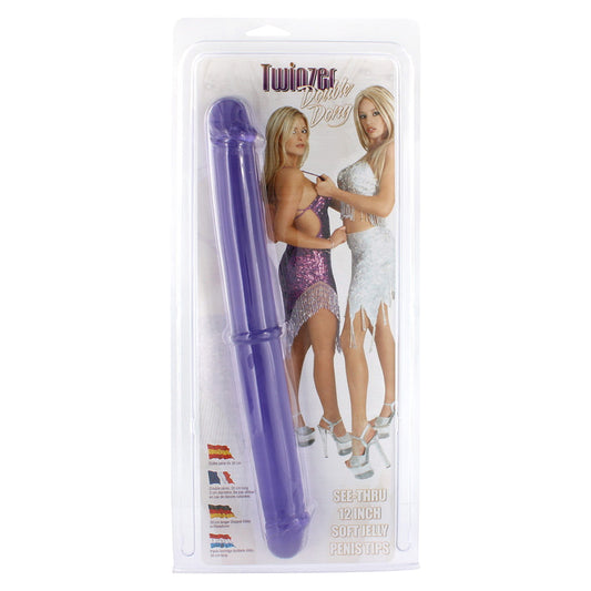 Seven Creations twinzer double ended dildo, twelve inches, flesh coloured, smooth silicone.