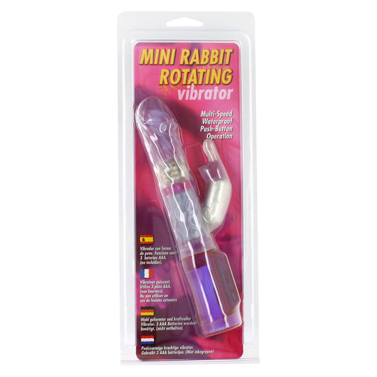 Seven Creations mini rabbit vibrator with rotating head and bunny ears, for pleasure.
